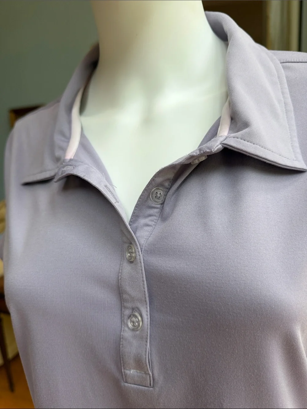 ALO Yoga Lavender Short-Sleeve Polo Top